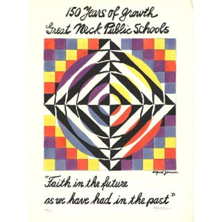 1965 150 Years of Growth Great Neck Public Schools Signed Print by Alfred Jensen For Sale