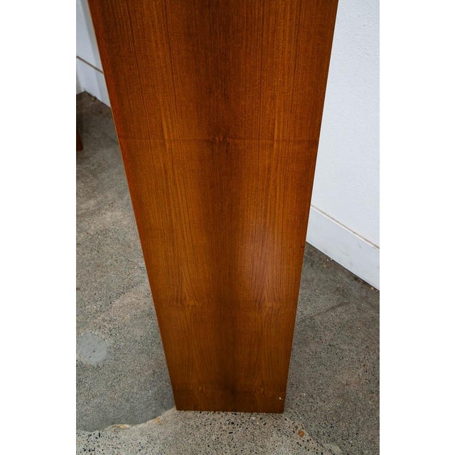 1960s Mid Century Danish Modern Corner Bookshelf Unit Teak Rounded Shelf Vintage For Sale - Image 9 of 11