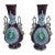 Pair Antique 19” Hand Painted Gilt Decorated Old Pair Porcelain Portrait Handled Vases For Sale