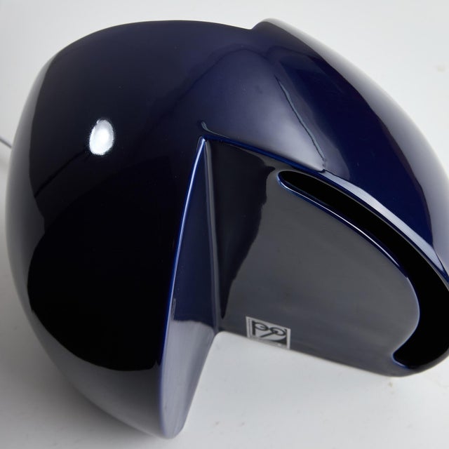 Blue Hemisphere Ceramic Table Lamp from Perdomello 70, 1970s For Sale - Image 4 of 18
