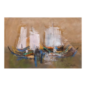 Efraim ModzelevichIsraeli Modernist Abstract Expressionist Jerusalem Kotel Oil Painting Judaica