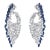 Natural 18k Gold Diamond 2.46ct Blue Sapphire Stud Earrings For Sale