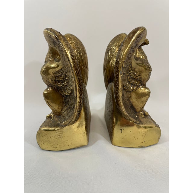 Mid 20th Century Mid 20th Century Brass Federal Style Eagle Bookends - A Pair For Sale - Image 5 of 18