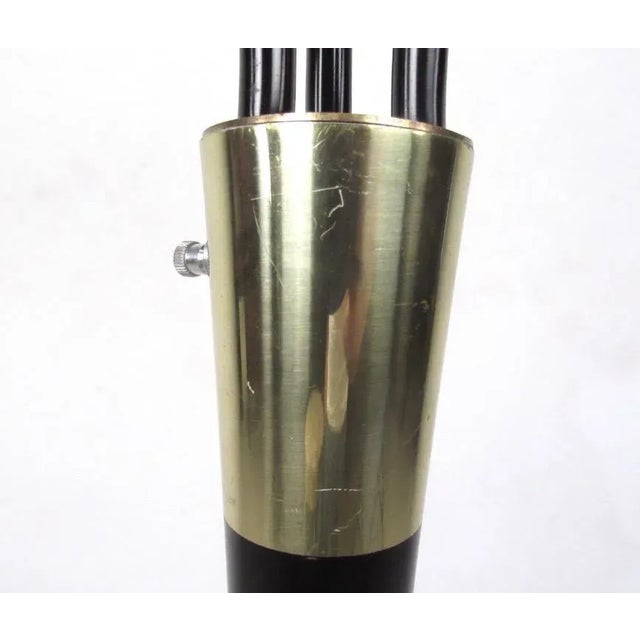 Mid-Century Modern Sculptural Brass Torchiere Floor Lamp For Sale - Image 4 of 8