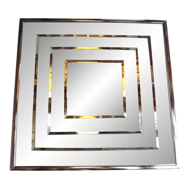 Vintage Op Art Postmodern Stacked Wall Mirror For Sale