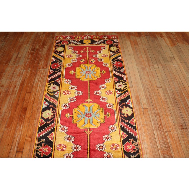 Early 20th Century Zabihi Collection Karapinar Bright Turkish 13 Foot Runner - 3'2" x 13' For Sale In New York - Image 6 of 10