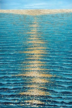 Ocean Shimmer — Seascape Original Oil Painting, Unstretched, by Samuel H. (24" X 36")