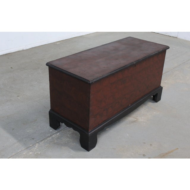 Primitive American- Pa Antique Blanket Chest Bench Cira 1800's w Till Offered is a Primitive American- Pa Antique Blanket...