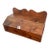 Late 20th Century Knotty Pine Slant Lid Box With Scalloped Back and Porcelain Knob For Sale