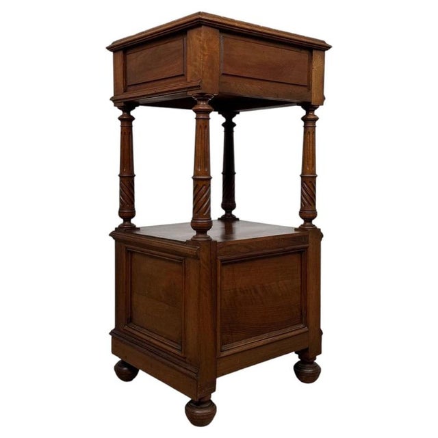 Stone 19th Century French Walnut Cabinet with Marble Top For Sale - Image 7 of 13