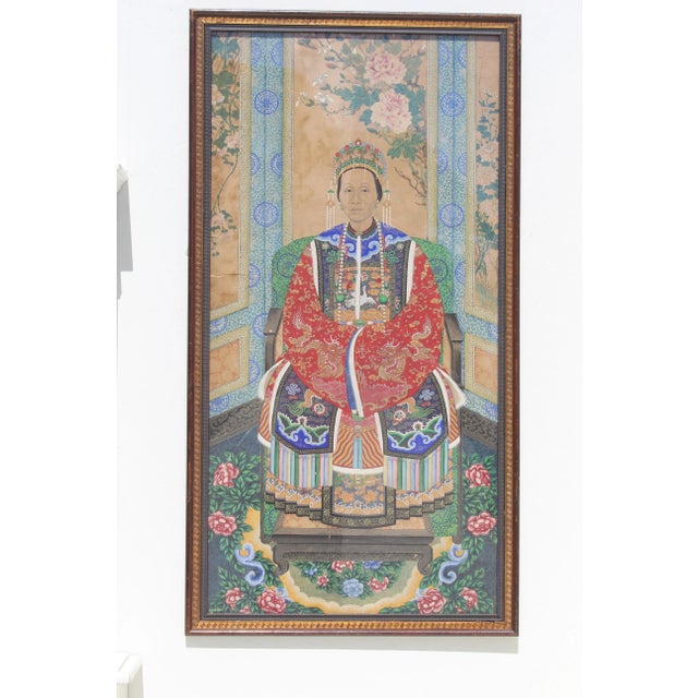 Copper Late 19th Century Late Qing Dynasty Portrait of an Empress Court Lady For Sale - Image 8 of 8