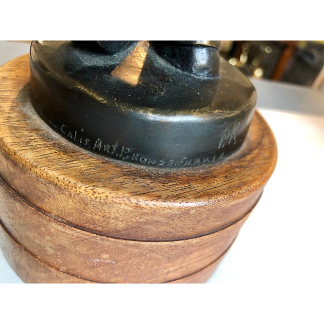 Peter Krasnow, Art Deco Expressionist Bronze Judaica Rabbi Sculpture Los Angeles Modernist, c.1930s For Sale - Image 14 of 14