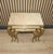 Beautifully designed, elegant side tables Nesting table set Beautifully grained marble (onyx) with a decorative cast brass...