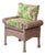 1970s Hollywood Regency Pink Wicker Vanity Stool & Matching Pillow Set – Tailored Lilly Pulitzer "On Parade" Cushion For Sale