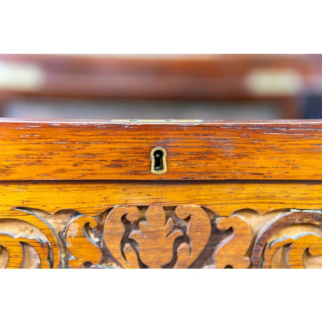 Antique English Victorian Rosewood Upholstered Piano Stool / Ottoman With Storage For Sale - Image 12 of 18
