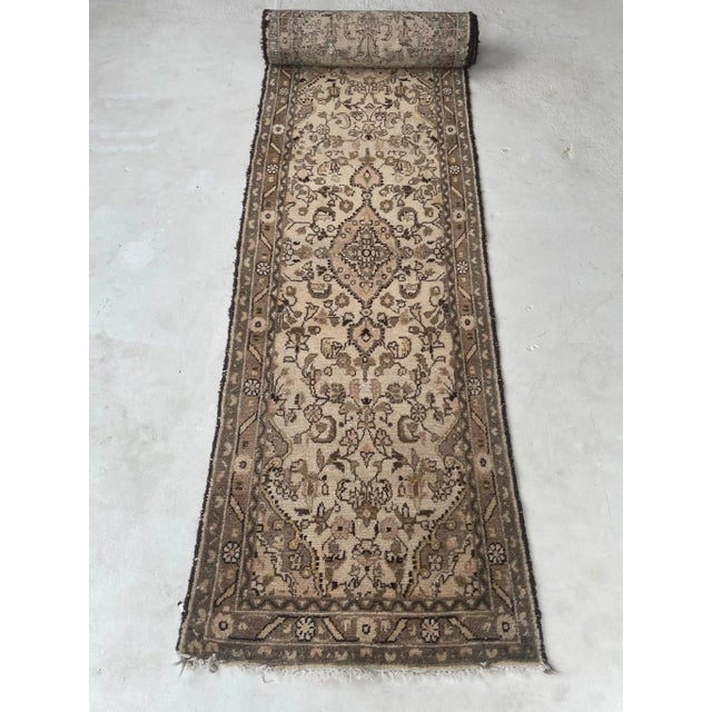 21ft Botanical Narrow Stair Runner In Softer Hues - 2.7 x 21.4 For Sale In Milwaukee - Image 6 of 12