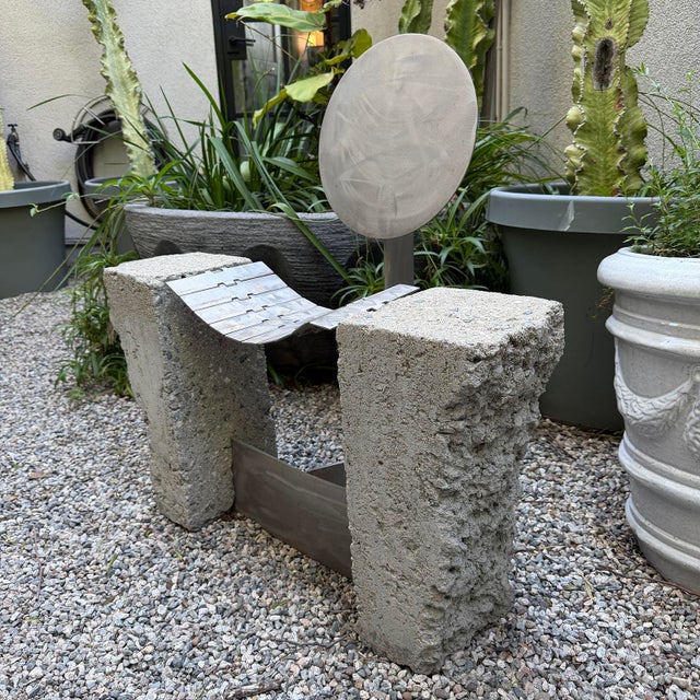 Mid 20th Century 20th Century Brutalist Modernist Concrete and Metal Lounge Chairs For Sale - Image 5 of 18