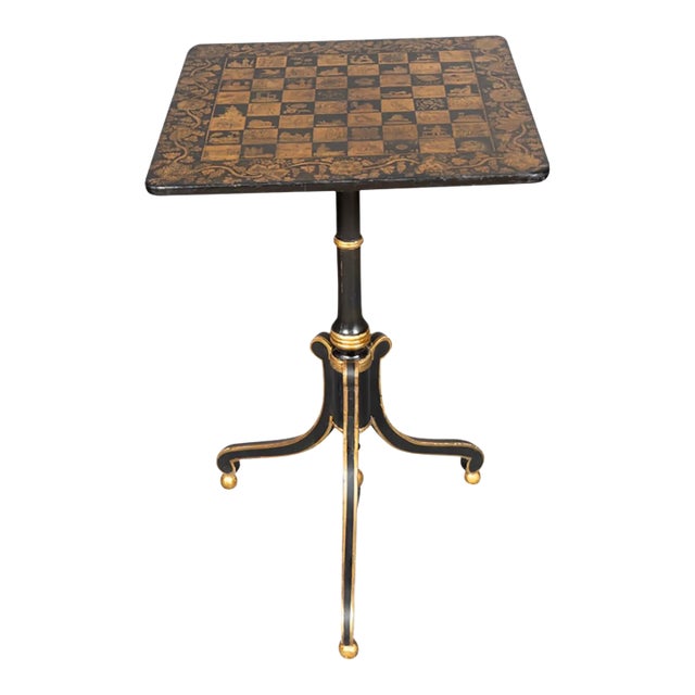 Regency Penwork Candlestand For Sale