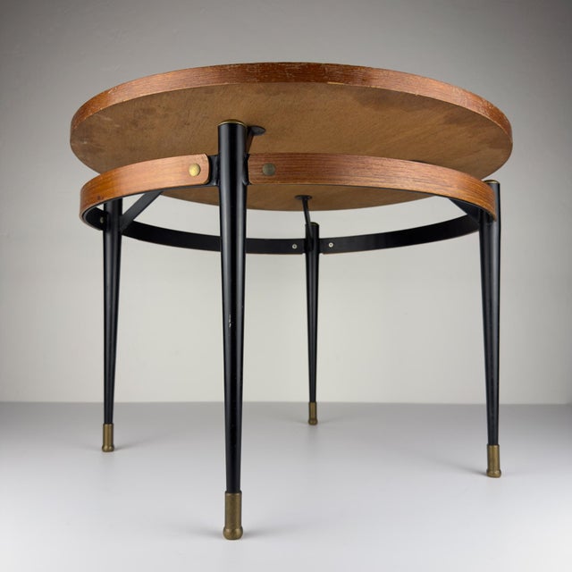 Vintage Italian Metal and Teak Coffee Table by Silvio Cavatorta, 1950s For Sale - Image 10 of 18