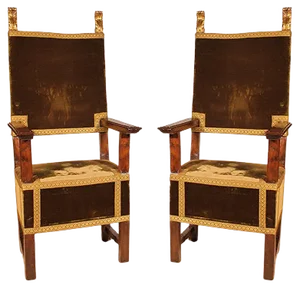 Set of Antique Renaissance Italian Walnut Armchairs, 1600s