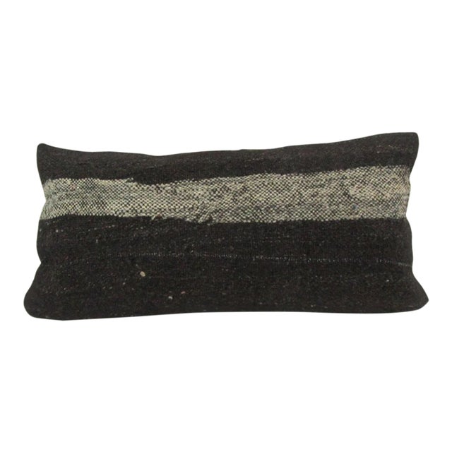 Turkish Handmade Striped Natural Kilim Pillow Cover For Sale