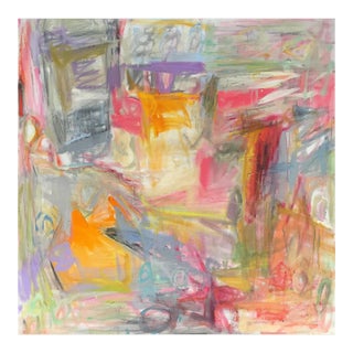 "Time Square" by Trixie Pitts Abstract Expressionist Oil on Linen Painting For Sale