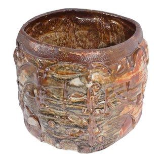 Barry Unitas Barnes 2010 Signed Studio Pottery Planter For Sale