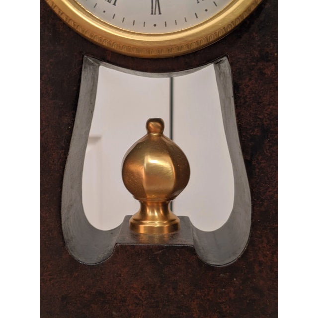 Contemporary Neiman Marcus Wood & Gilt Harp / Lyre Mantle Clock, Made in Italy For Sale - Image 10 of 13