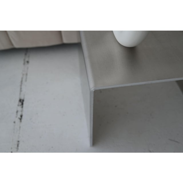 Gray Brushed Aluminum Side Table by Veliento For Sale - Image 8 of 16
