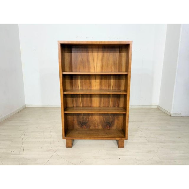 Art Deco Walnut Shelf Bookcase with Compartments, 1928 For Sale - Image 10 of 10