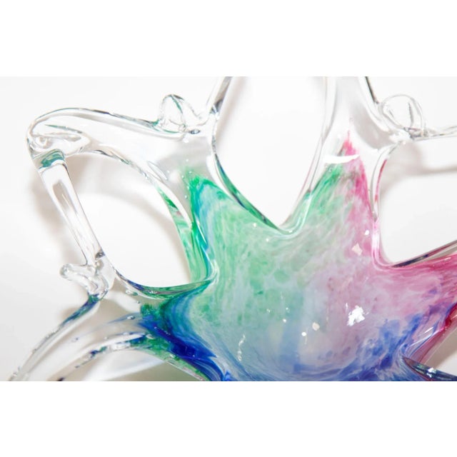 Vintage Murano Star Flower Shape Art Glass Dish Italy For Sale In Palm Springs - Image 6 of 13