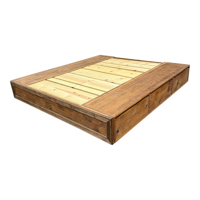 Eastern King Size Custom Six Drawer Platform Bed For Sale