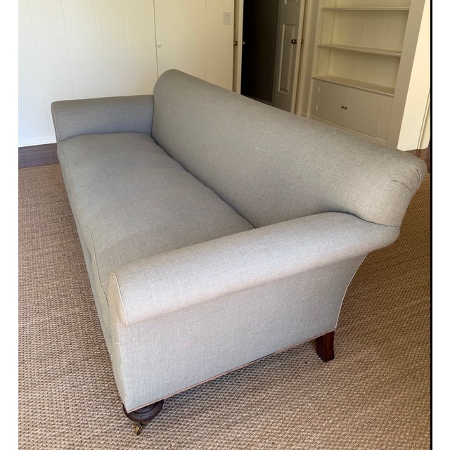 Bennison's "Bollington Sofa" in the discontinued Claremont fabric "Farnley Cloth" in shade "Flint." A truly exquisite, one...