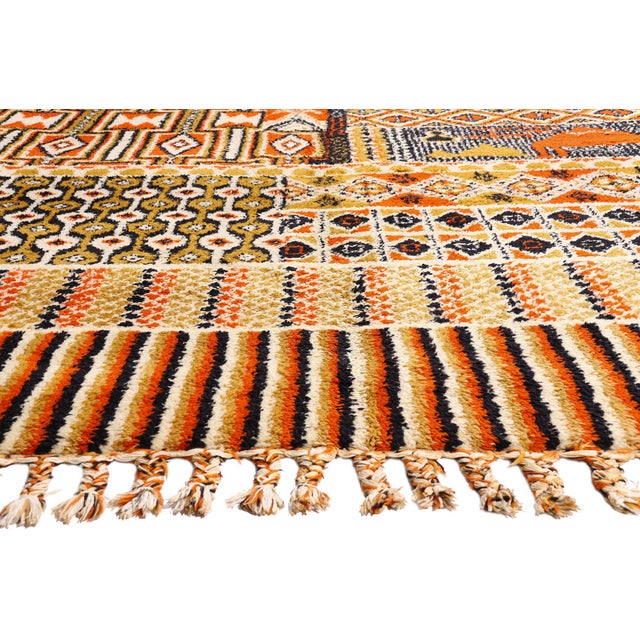 Berber Tribes of Morocco Vintage Taznakht Moroccan Rug, 11'09 X 17'09 For Sale - Image 4 of 10