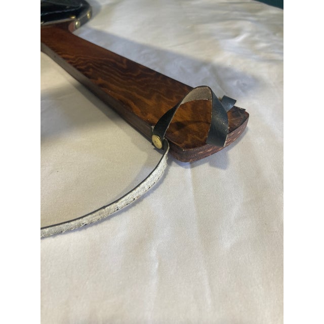 Brown Midcentury Wood & Brass Fireplace Bellows For Sale - Image 8 of 9