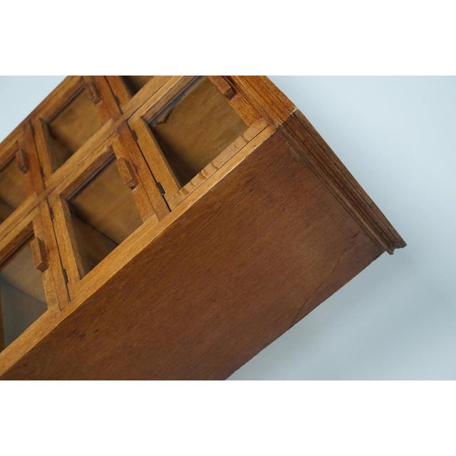 Vintage Dutch Oak Haberdashery Shop Cabinet, 1930s For Sale - Image 13 of 15