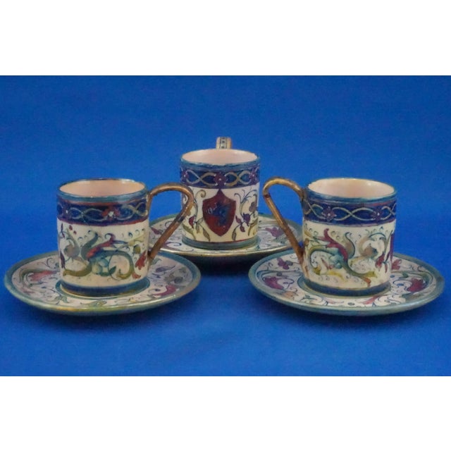 Measurements: cups: height: 6.5 cm; width: 8.5 cm; depth: 6 cm saucers: diameter 12 cm item description: wonderful set of...