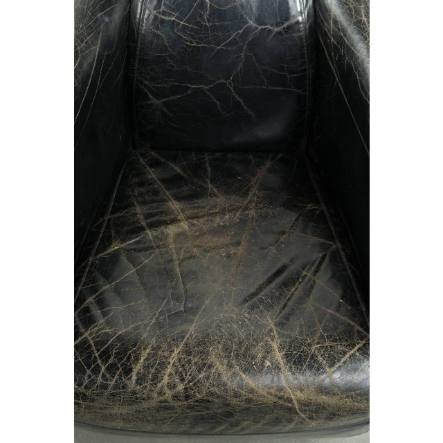 Vintage Black Cowhide Aviator Lounge Chair For Sale - Image 6 of 13