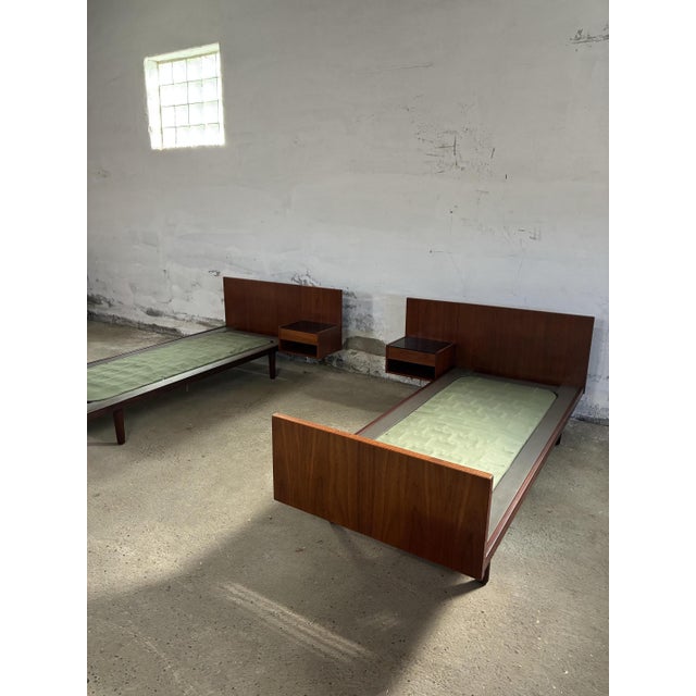 Teak Queensize Bed by Hans J Wegner from Getama, 1960s, Set of 2 For Sale - Image 11 of 13