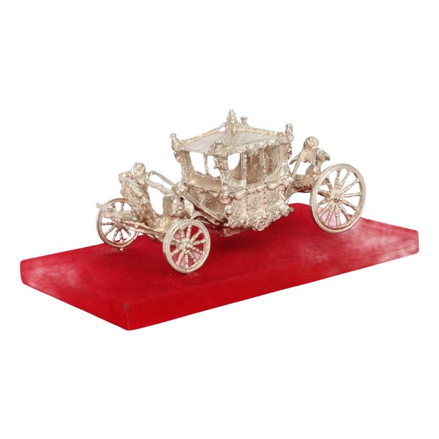 Vintage Model of Queen's Coronation Coach in Sterling Silver, 1970s For Sale