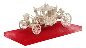 Vintage Model of Queen's Coronation Coach in Sterling Silver, 1970s