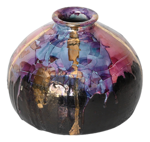 Mid-Century Polychrome Enameled Ceramic Vase by Claudio Pulli, 1970s