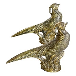 Rooster Bookends in Marble and Brass, France, 1970, Set of 2 For Sale