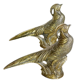 Rooster Bookends in Marble and Brass, France, 1970, Set of 2