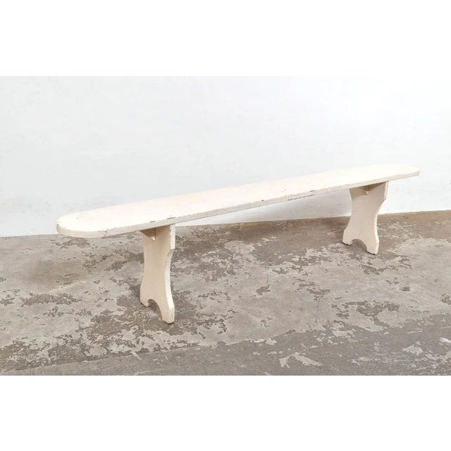 1960s Vintage French Wooden Bench, 1960s For Sale - Image 5 of 7