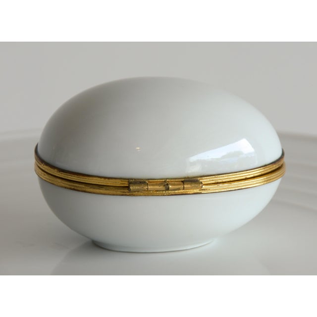 French Porcelain Tiffany & Co Ladybug Trinket Egg/Box, Made in France 1960's For Sale - Image 3 of 6