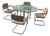 Vintage Chrome and Woven Leather Dining Set With Geometric Glass Top For Sale