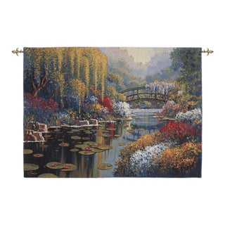 Pejman Giverny Pond Loom Woven Tapestry - 100 X 140 Cm (3'3" X 4'7") - Requires Rod Size 4 For Sale