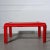 1970s Red Wrapped Rattan Waterfall Edge Coffee Table For Sale - Image 4 of 5