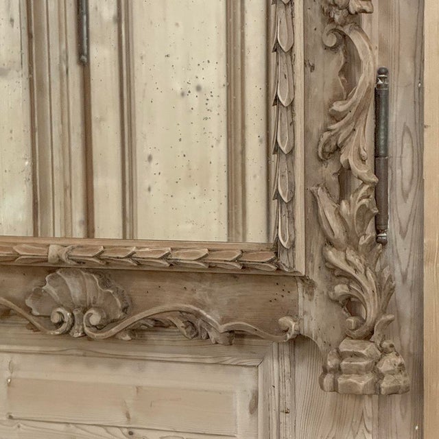 Antique Italian Hand-Carved Mirror in Stripped Walnut For Sale - Image 11 of 14